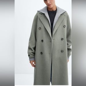 Oversized green wool coat